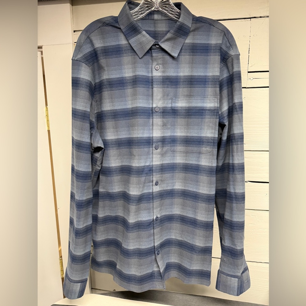 Men's Blue Plaid Shirt